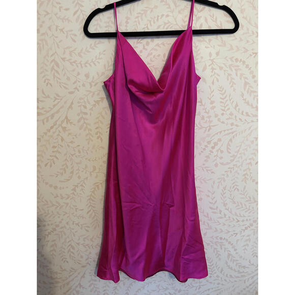 Generation Love Dresses & Skirts - GENERATION LOVE Satin Pink Silk Dress with Spaghetti Straps